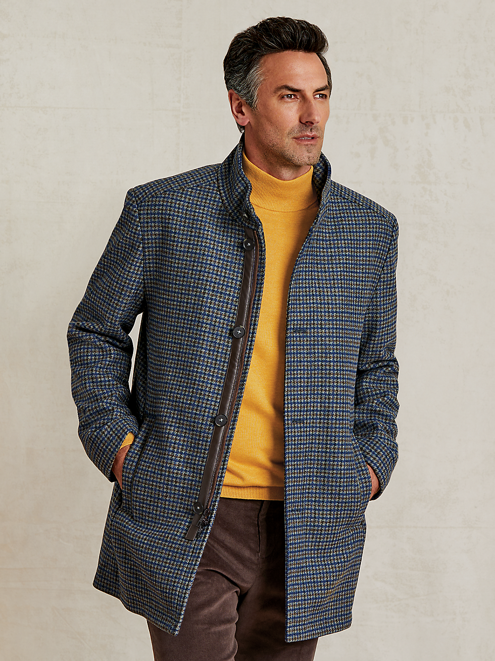 Alternate Image of Wool Blend Check Carcoat-7