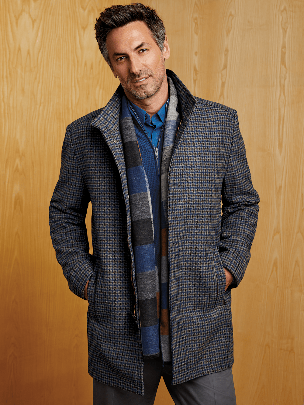 Alternate Image of Wool Blend Check Carcoat-8