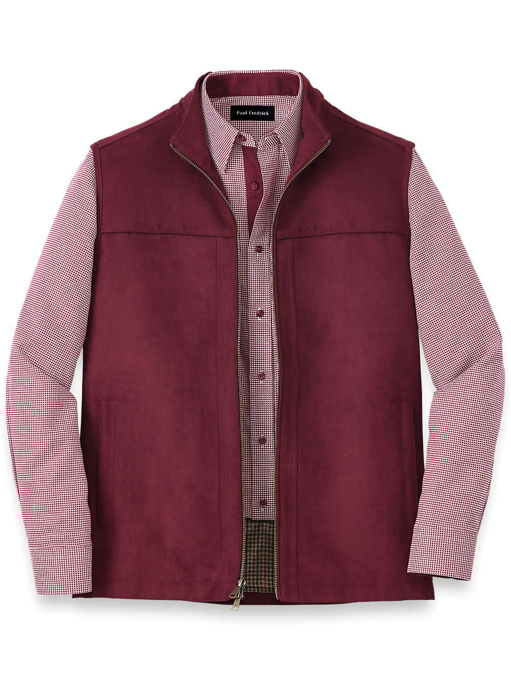 Product Image of Microsuede Vest-Burgundy