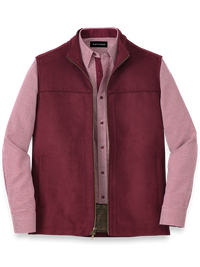 Microsuede Vest - Burgundy