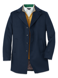 Wool Blend Topcoat - Navy