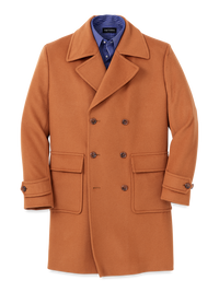 Wool Double Breasted Topcoat - Whiskey