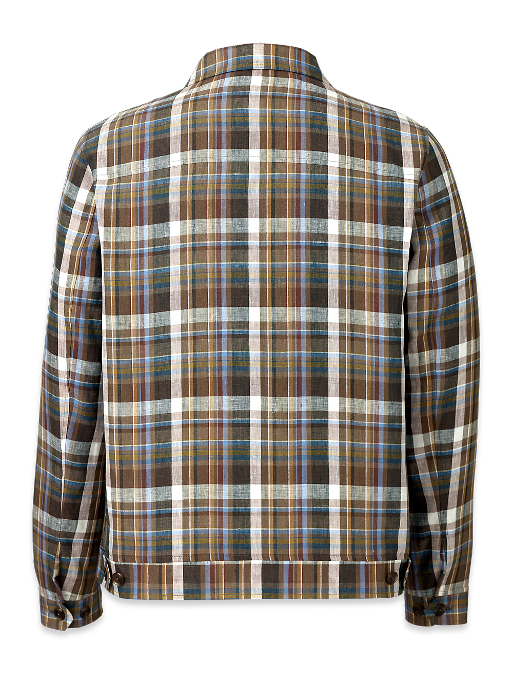 Alternate Image of Linen Plaid Bomber Jacket-4