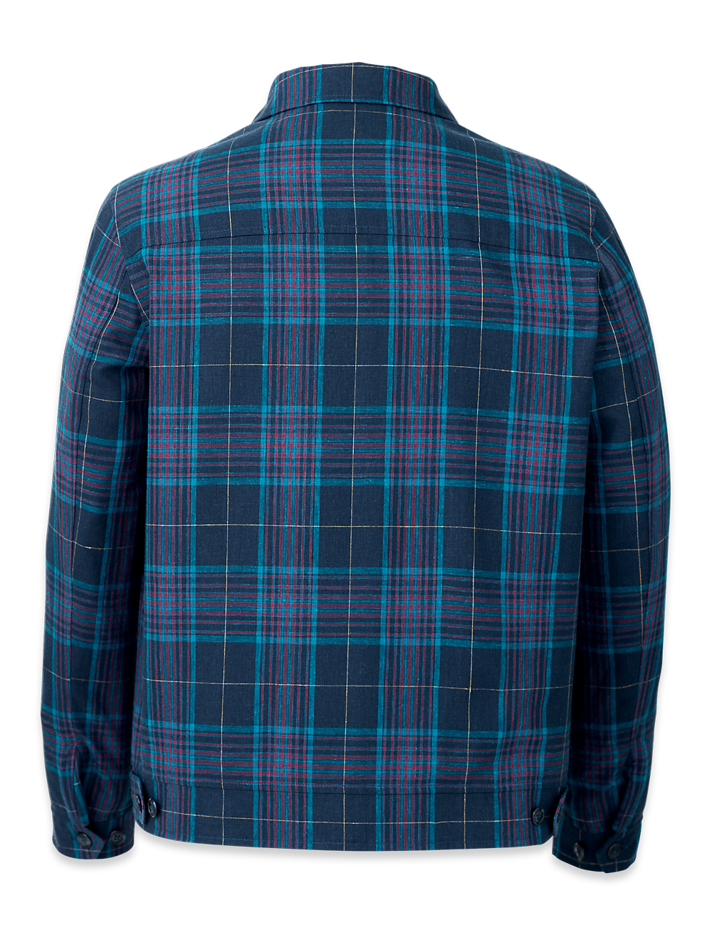 Alternate Image of Linen Blend Plaid Bomber Jacket-4