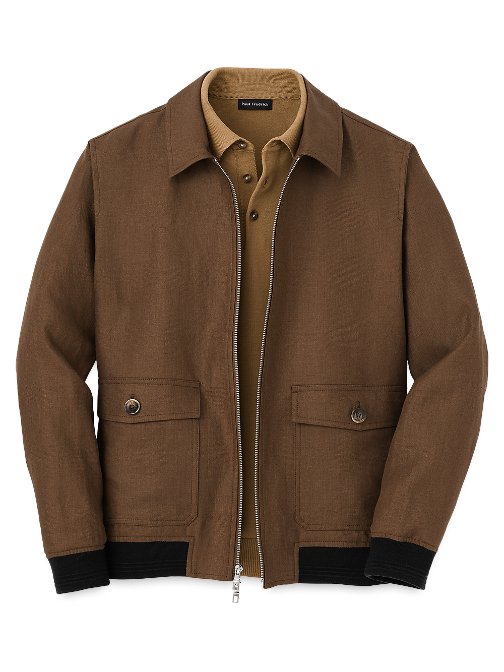 Product Image of Linen Bomber Jacket-Light Brown