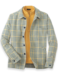 Cotton Blend Check Shirt Jacket - Multi