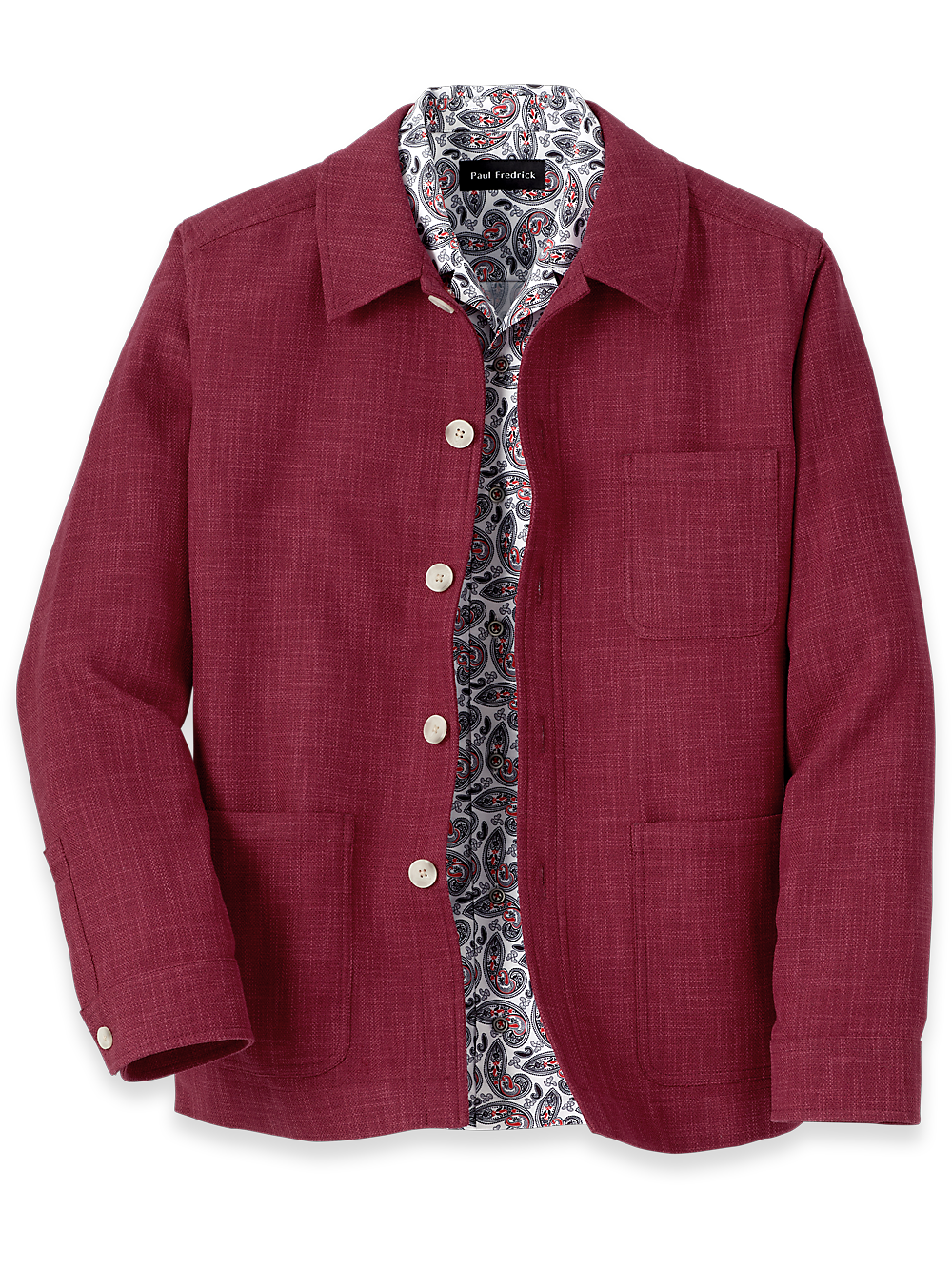 Product Image of Cotton Blend Shirt Jacket-Berry