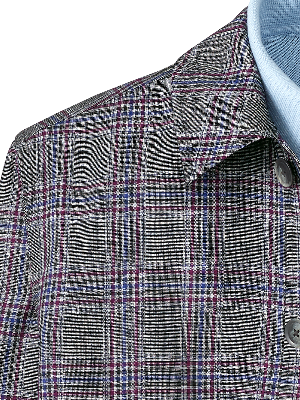 Alternate Image of Microfiber Plaid Shirt Jacket-3